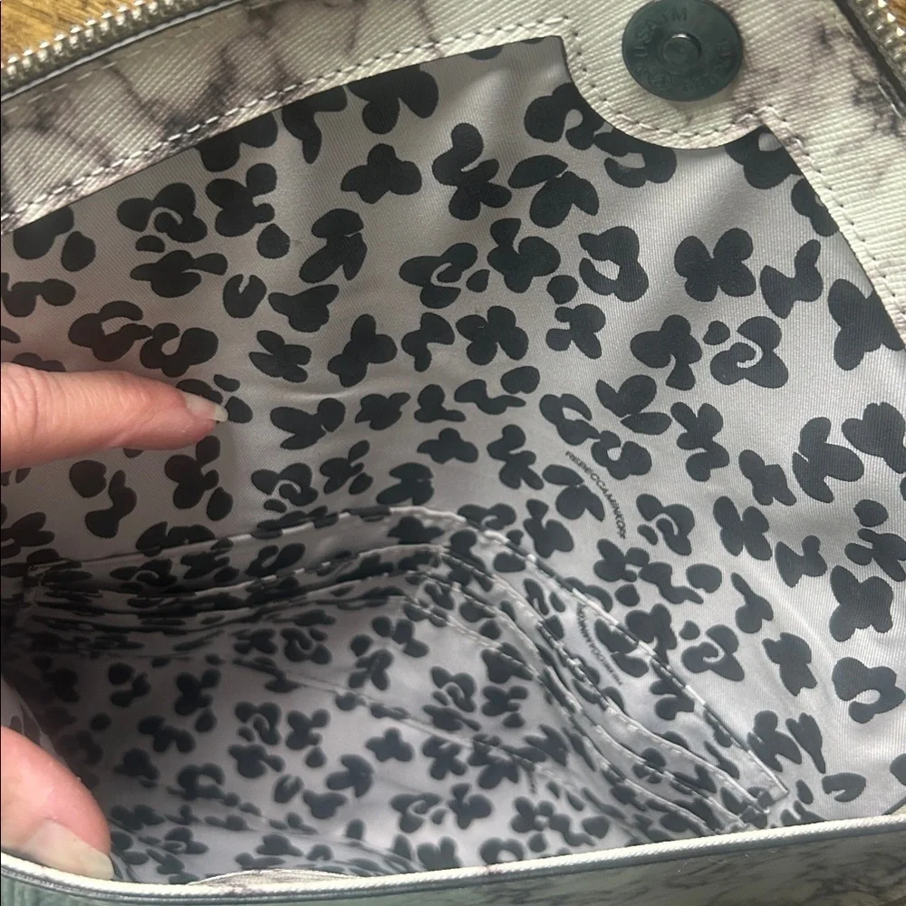 Rebecca Minkoff Leo Leather Marble Grey Envelope Clutch